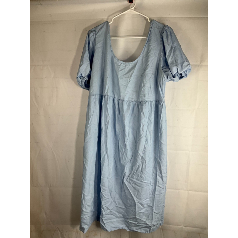 Women’s Ingrid & Isabel Meadow Chambray Linen Blend Midi Dress Size XXL EUC